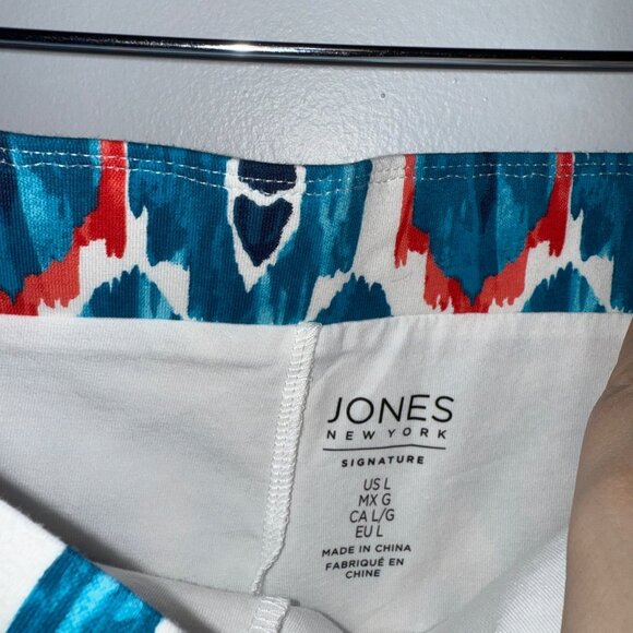 NWT Jones New York Scalloped Hem Ikat Print Stretch Skort L - Picture 5 of 6